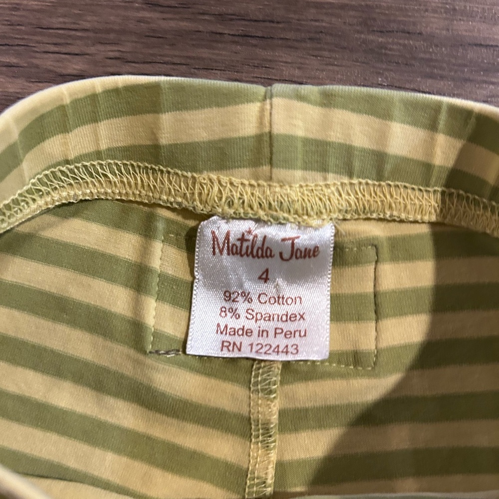 Matilda Jane Green Striped Leggings - Picture 3 of 4